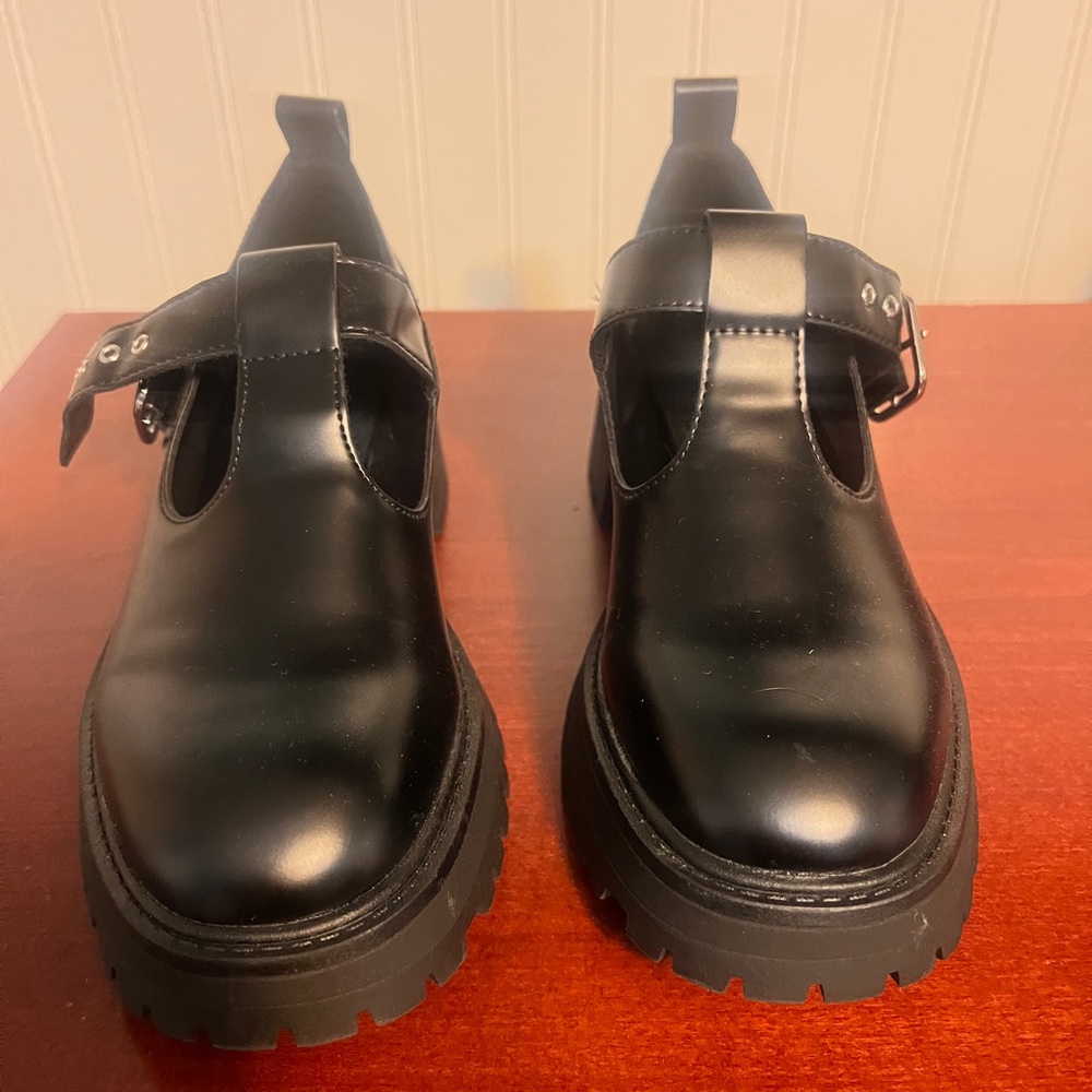 Zara Black Chunky Mary Jane Shoes